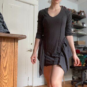 Allsaints Gray Ruffle Victorian Long Sleeve Mini Dress XS